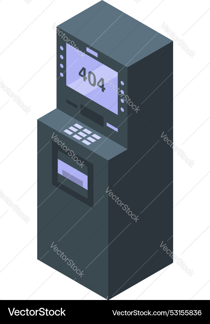 Atm Maschine zeigt 404 Fehlermeldung auf dem Bildschirm Atm Maschine zeigt 404 Fehlermeldung auf dem Bildschirm vektorbild