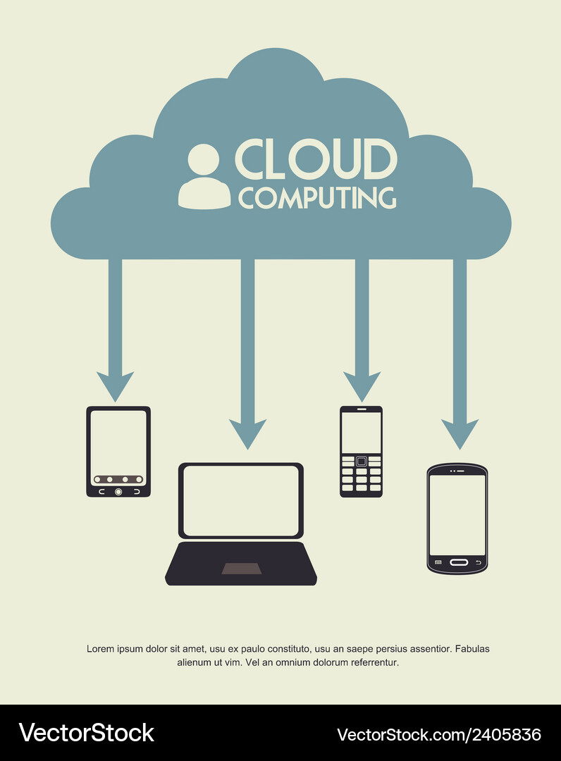 Cloud computing over white background Vector Image