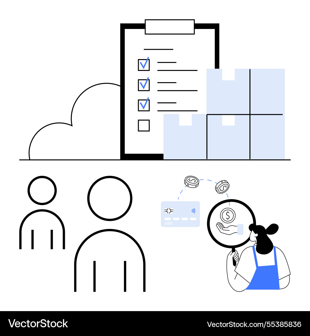 Efficient inventory management with checklist vector image