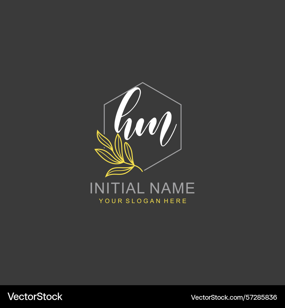 Hm initial logo templates with botanical elements Hm initial logo templates with botanical elements Vector Image