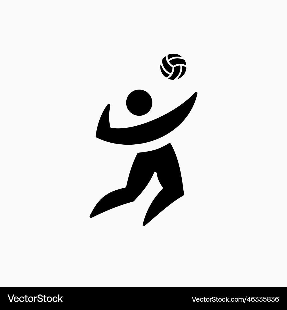 Man with ball volley volleyball logo icon Man with ball volley volleyball logo icon vector image