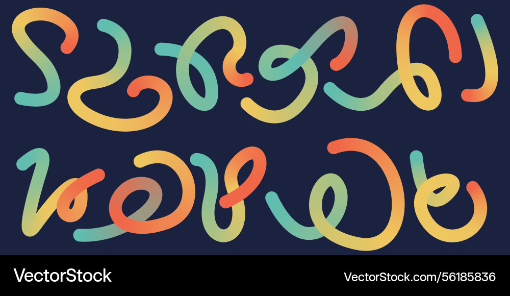 Modern gradient line element design set creative Modern gradient line element design set creative vector image