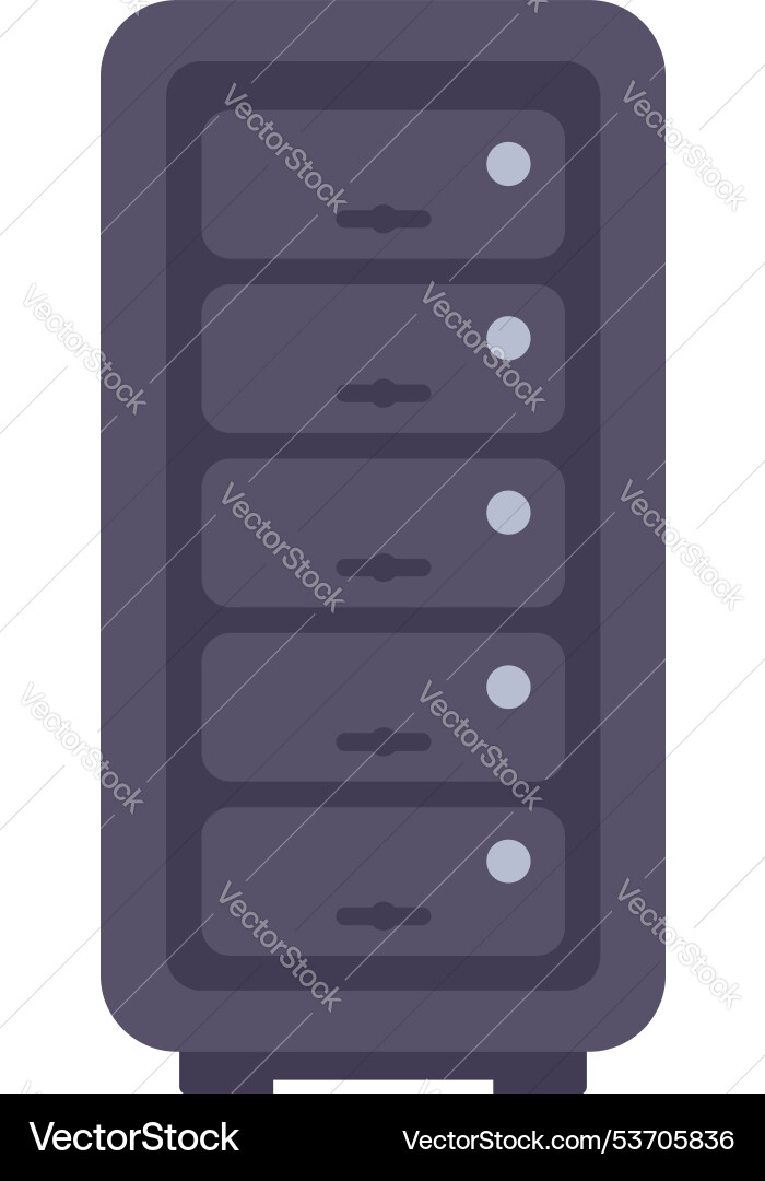 Server tower storing big data for cloud computing Vector Image