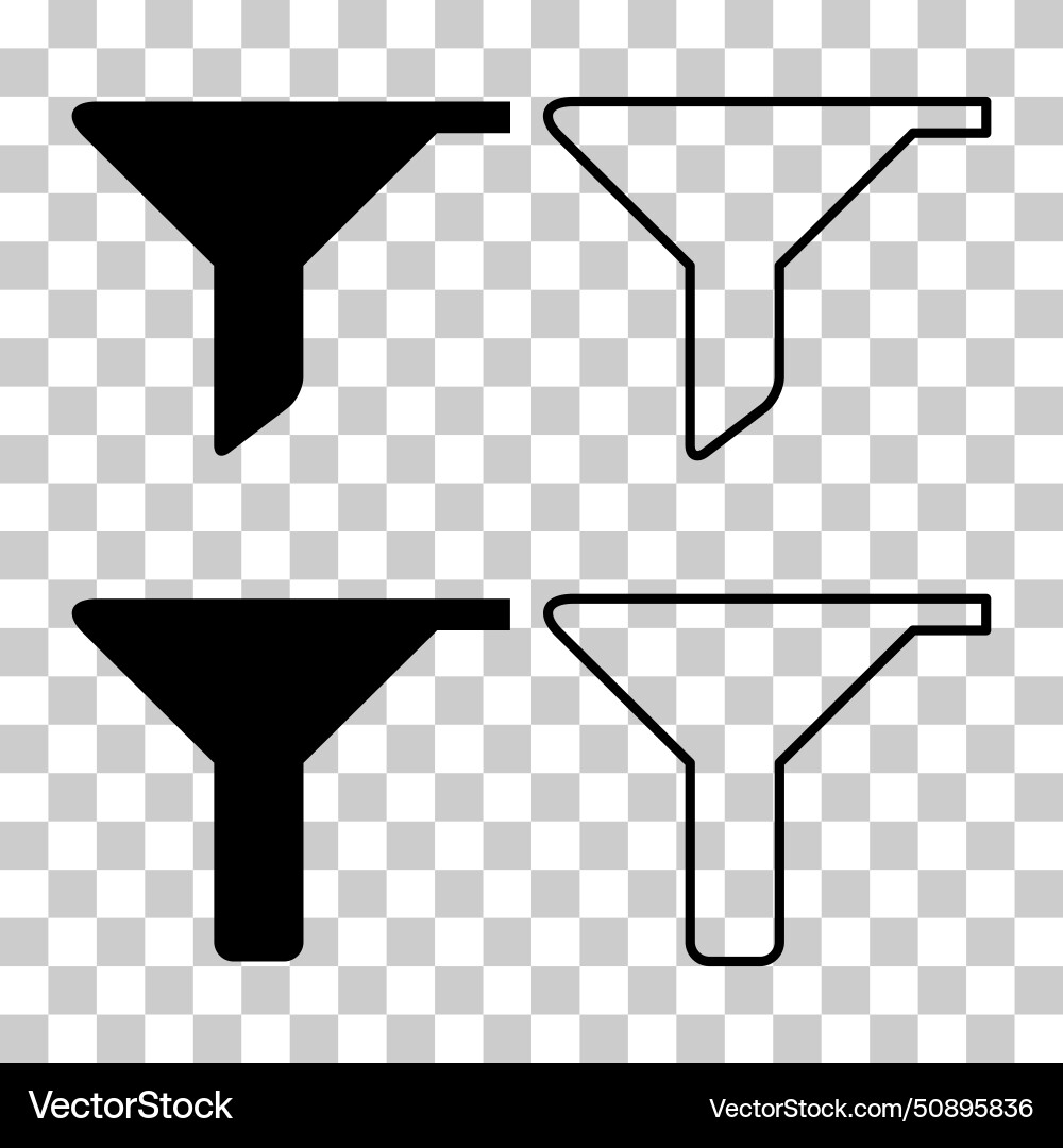 Set of filter button web shape icon filtering Set of filter button web shape icon filtering Vector Image