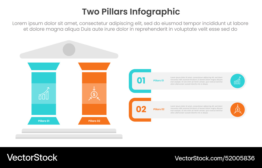 Two pillars framework with ancient classic Vector Image