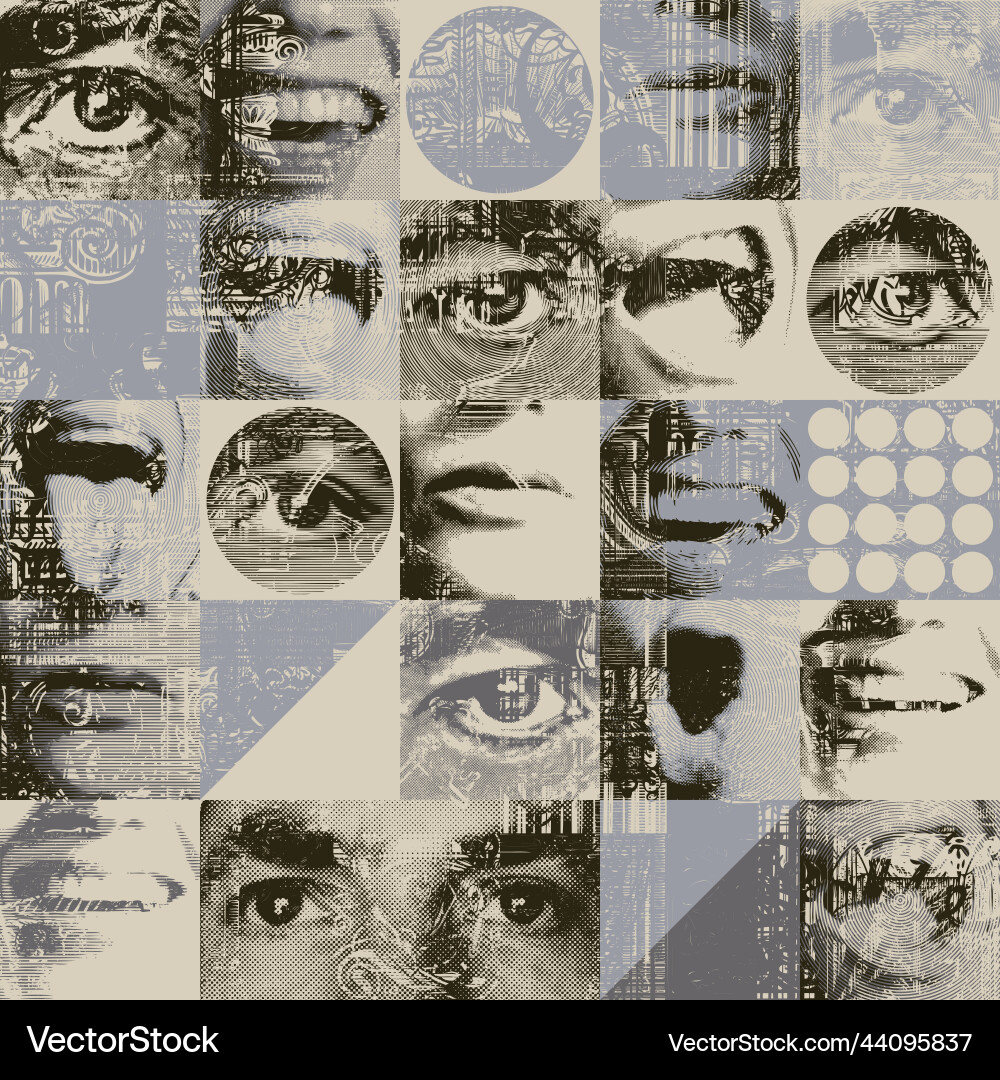 Abstract Faces Pattern Vector Image