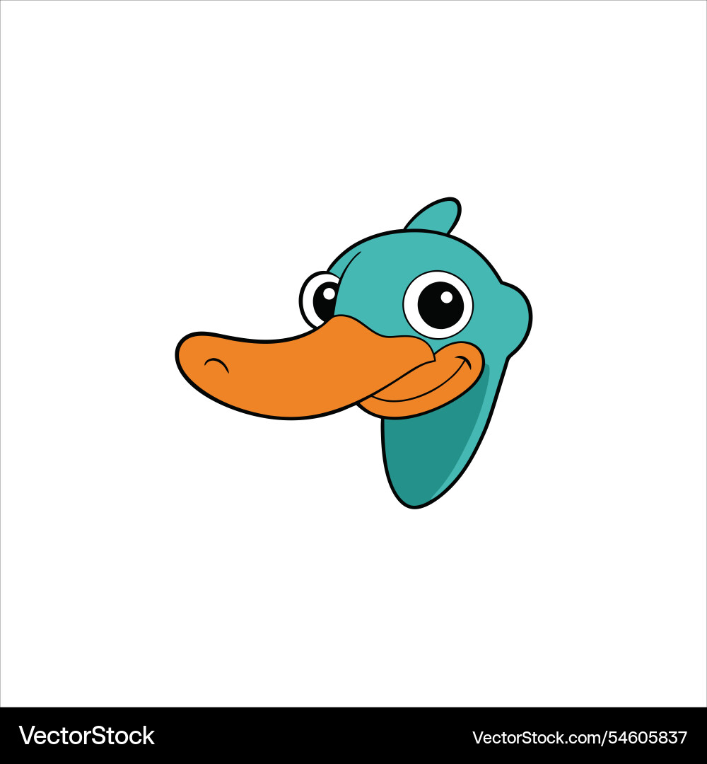 Creative platypus cartoon head for branding Creative platypus cartoon head for branding vector image