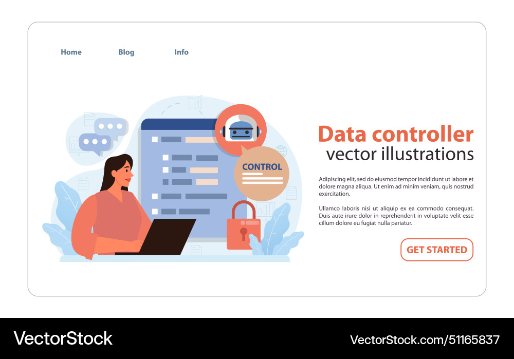Data controller concept flat Data controller concept flat vector image
