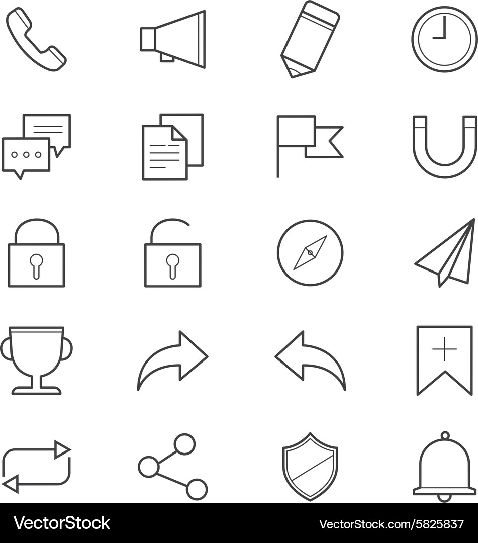 Internet and website icons line Vector Image
