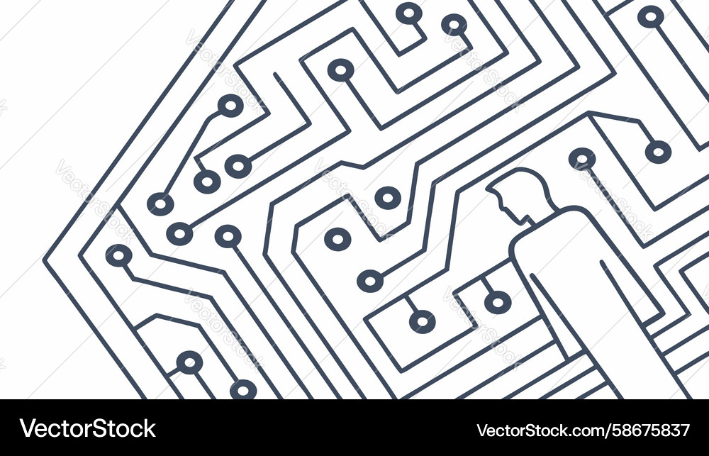 Microchip circuit board pattern abstract Vector Image