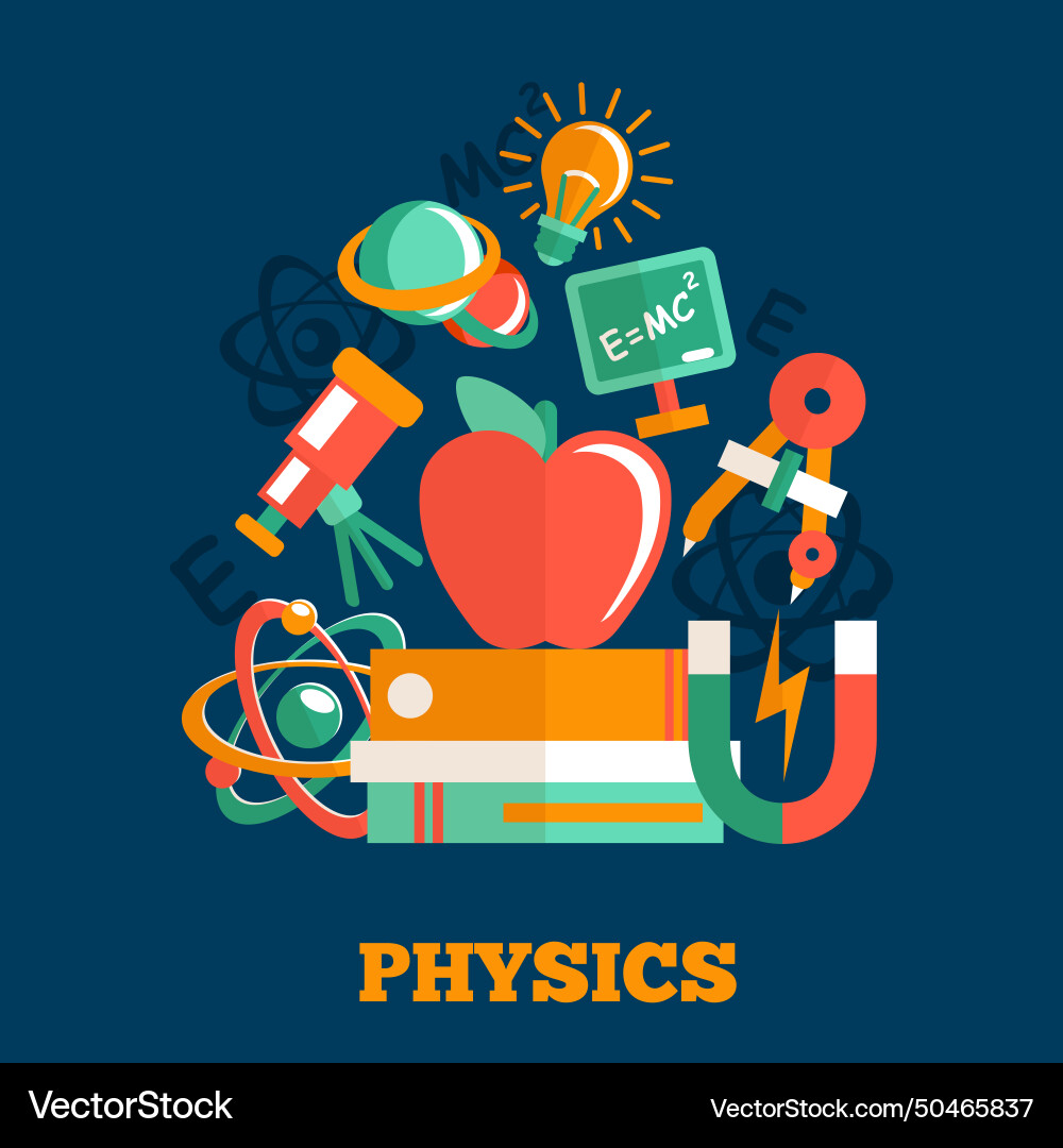 Physics science flat design Royalty Free Vector Image