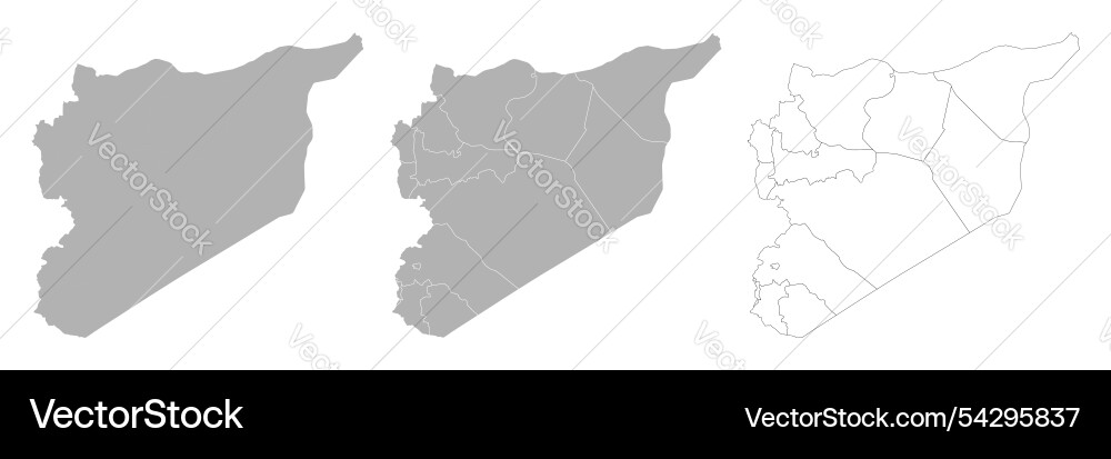 Set of syria maps with main map and regional Vector Image