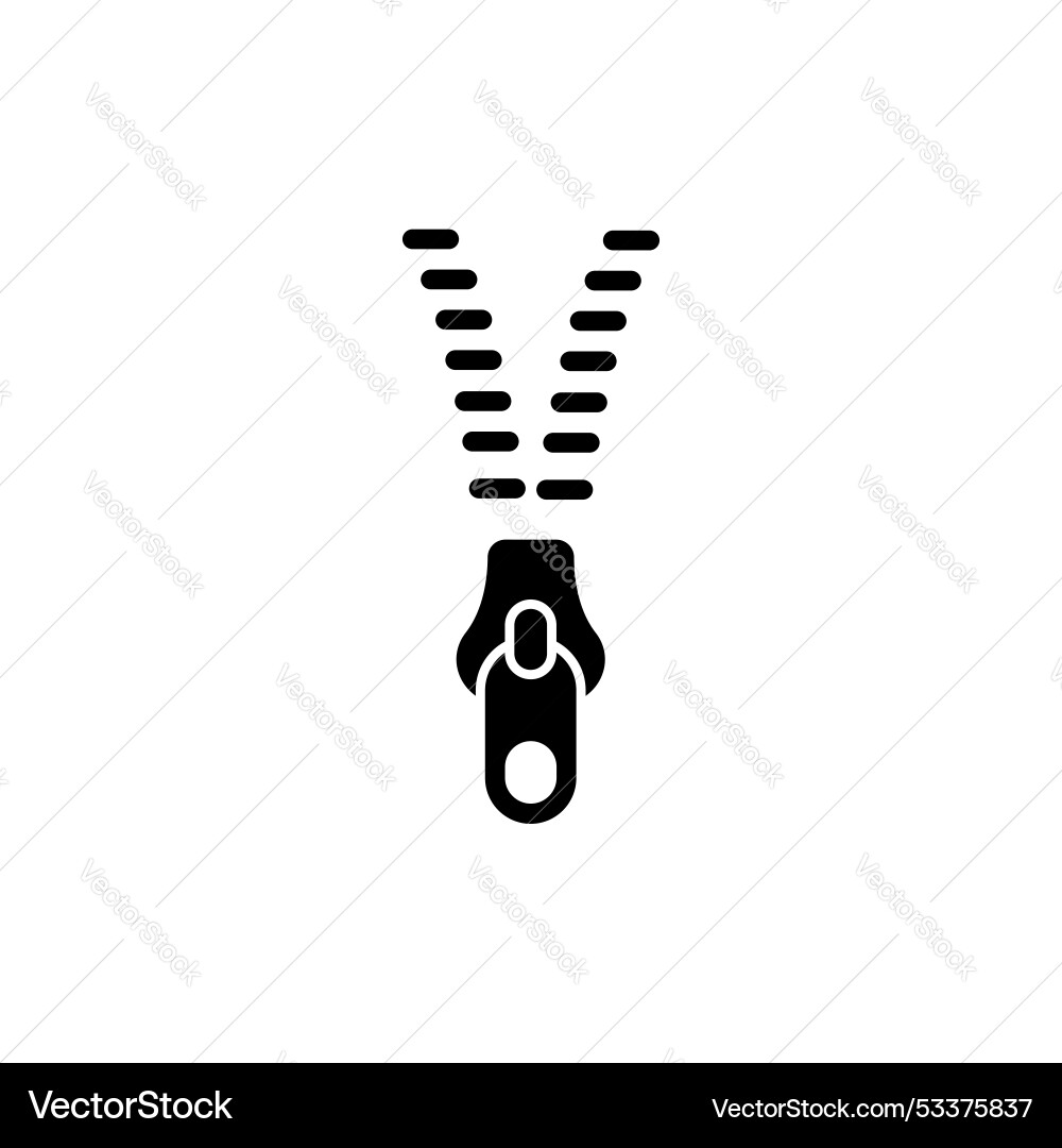 Zipper tool icon set unzip lock open minimal Vector Image