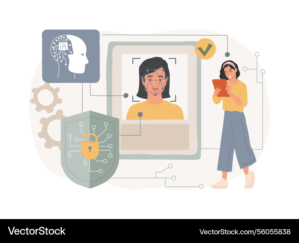 Ai-streamlined identity verification abstract Ai-streamlined identity verification abstract vector image