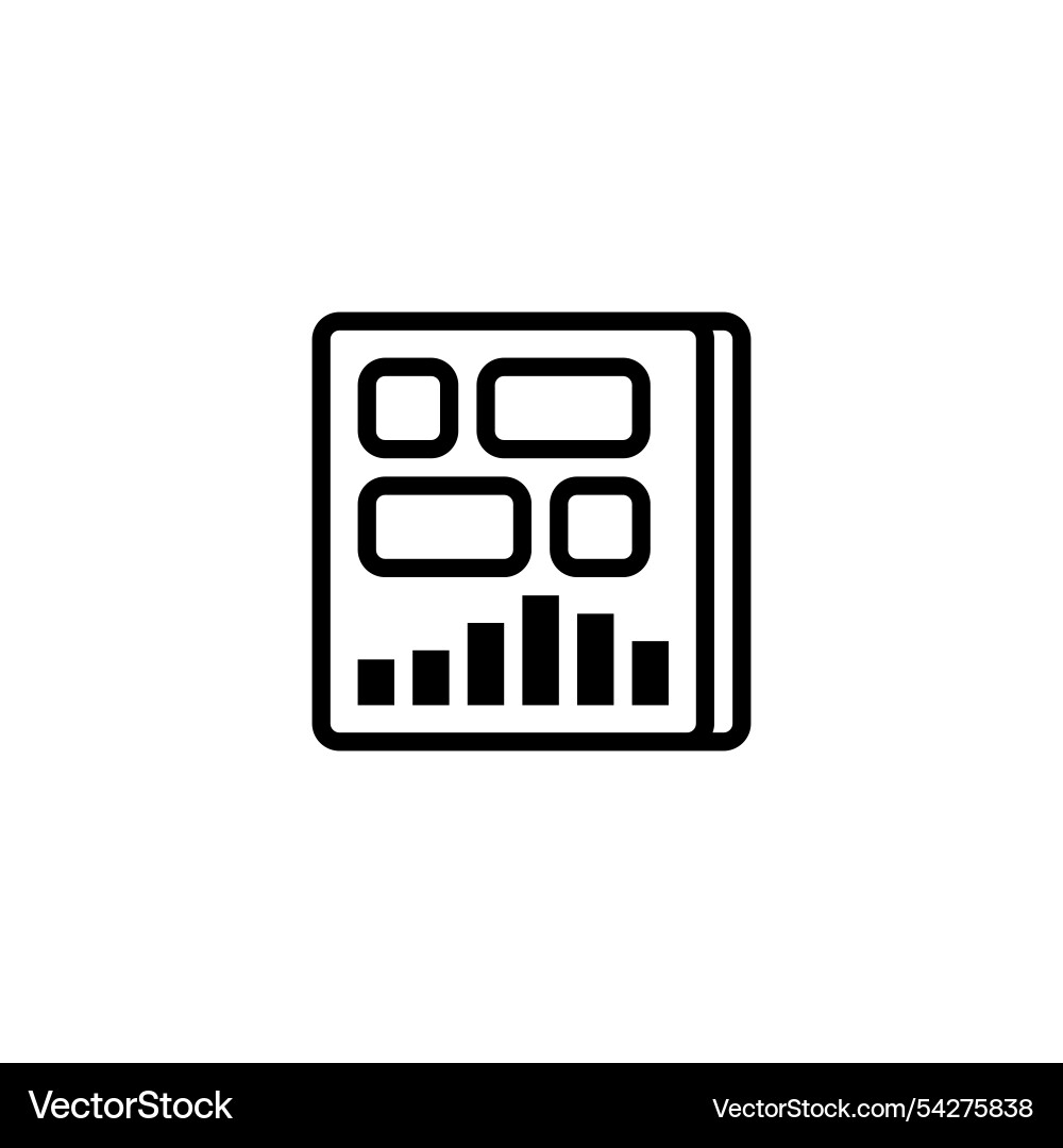 Analytics dashboard line icon linear style sign Analytics dashboard line icon linear style sign vector image
