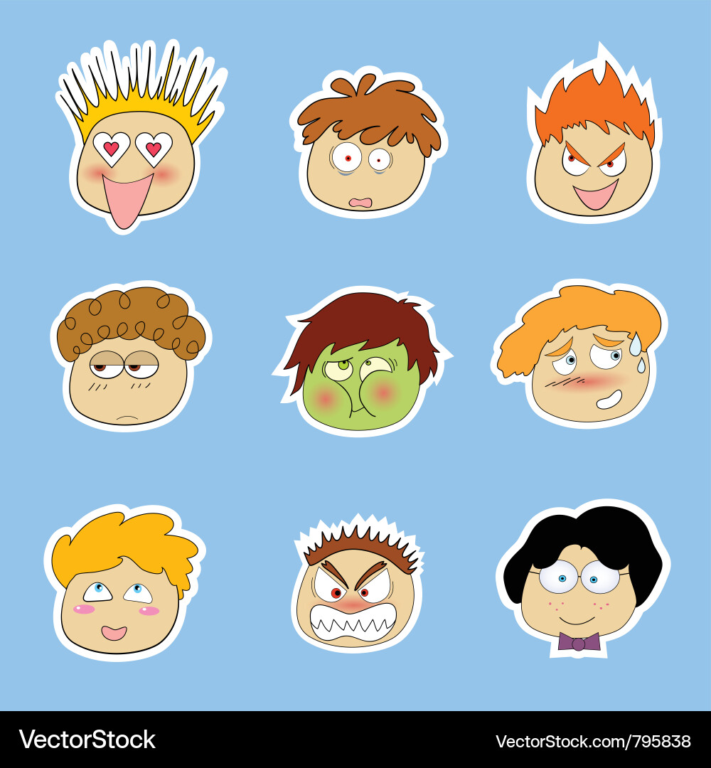 Funny Faces Royalty Free Vector Image Vectorstock