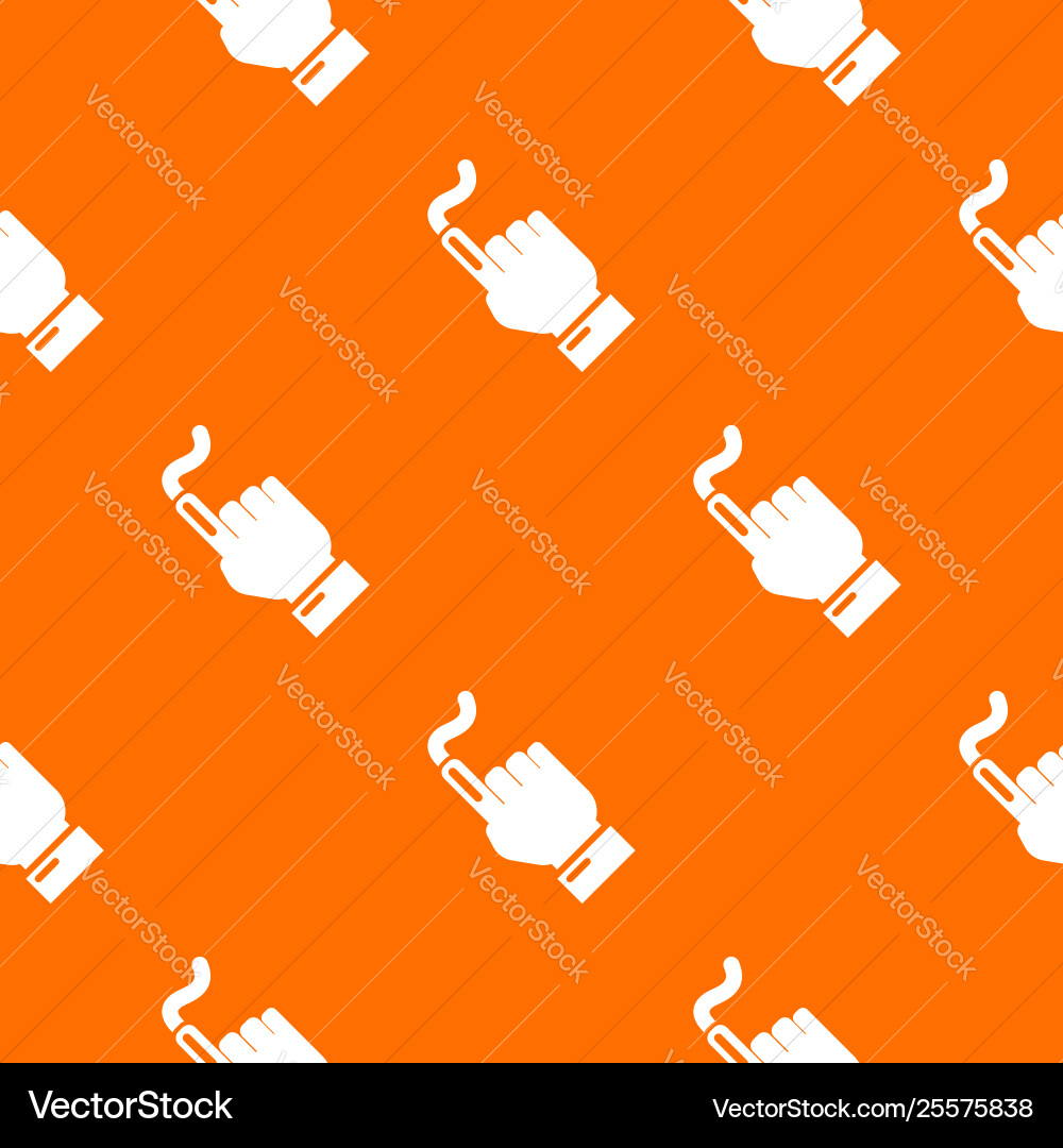 Hand click pattern orange Hand click pattern orange Vector Image