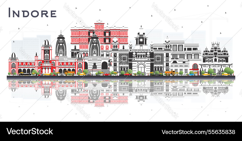 Indore india Stadt Skyline mit grauen Gebäuden Indore india Stadt Skyline mit grauen Gebäuden vektorbild