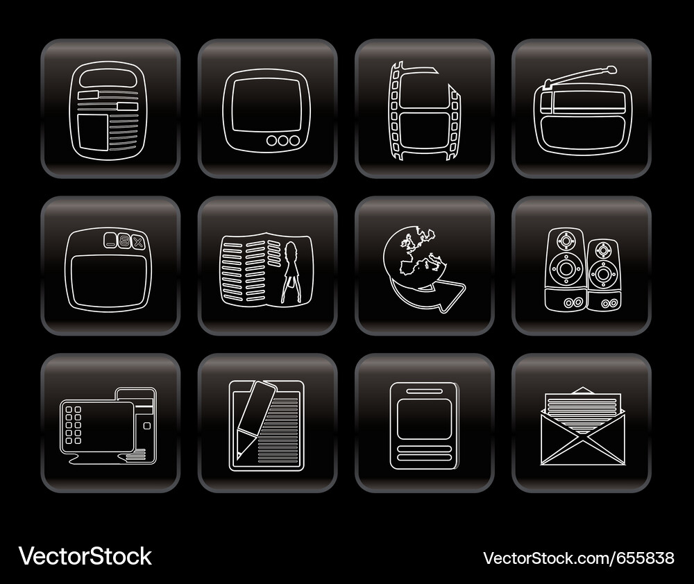 Simple media icons Vector Image