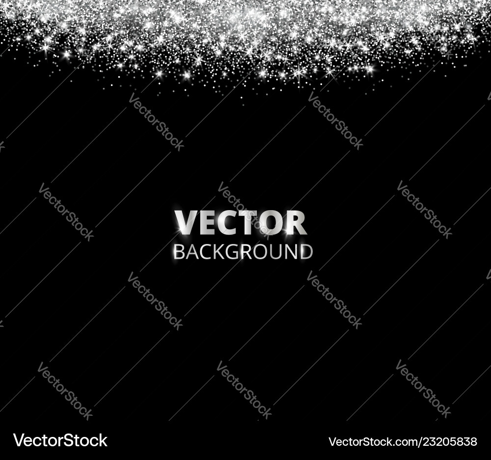 Sparkling glitter border frame falling silver Sparkling glitter border frame falling silver vector image