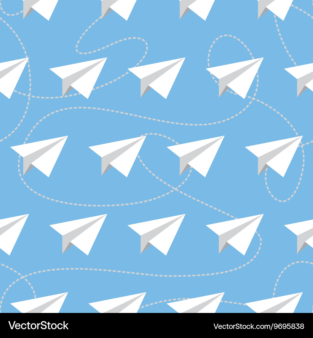 Tangled Paper Plane Seamless Pattern vector image