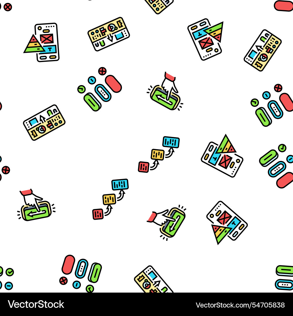 Ui ux design agency user develop seamless pattern Vector Image