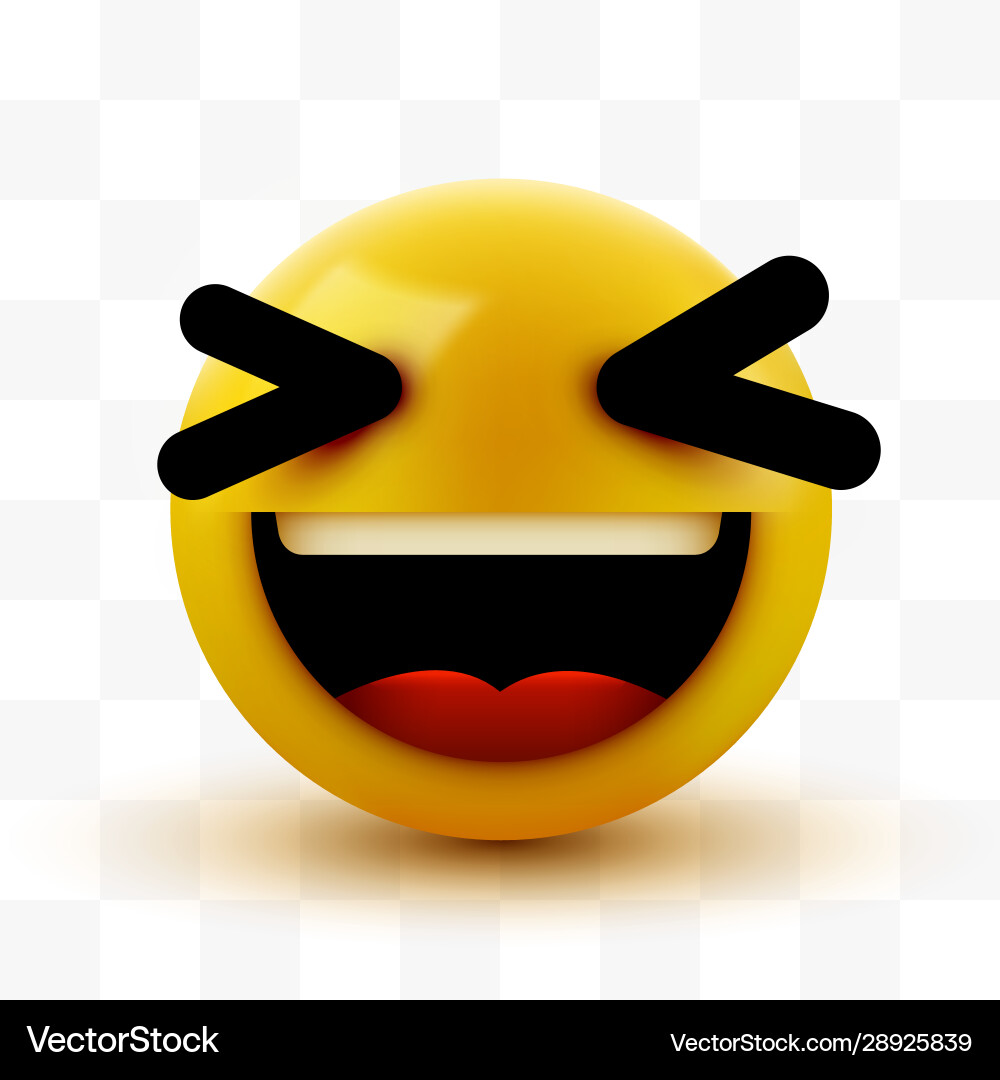 3d smiling ball sign emoticon icon design vector image