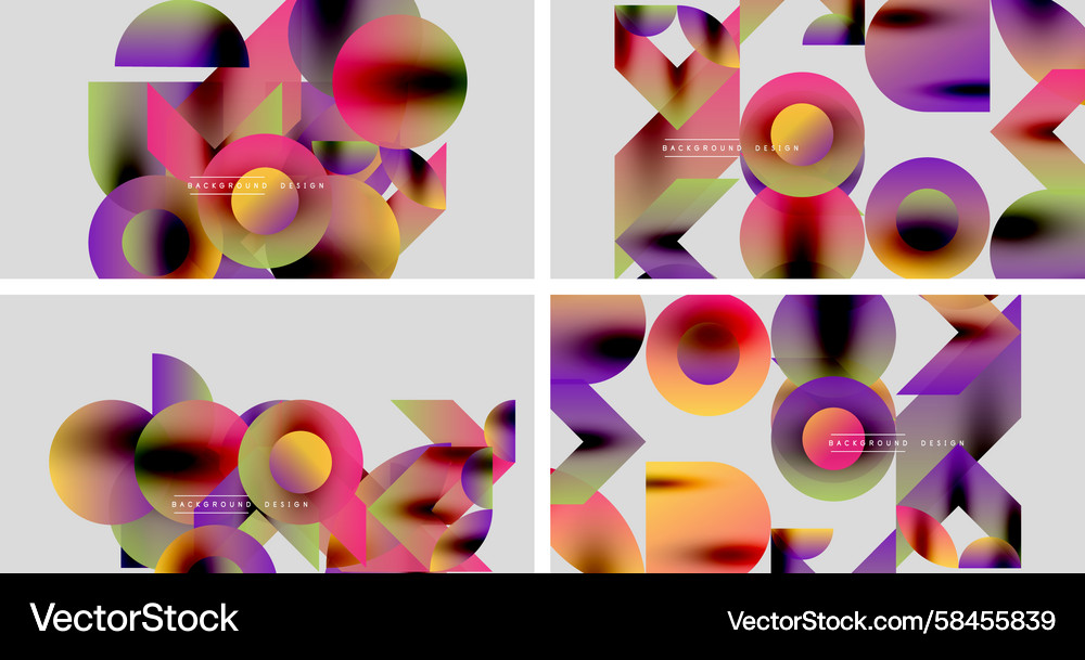 Abstract colorful shapes overlap creating vibrant Vector Image