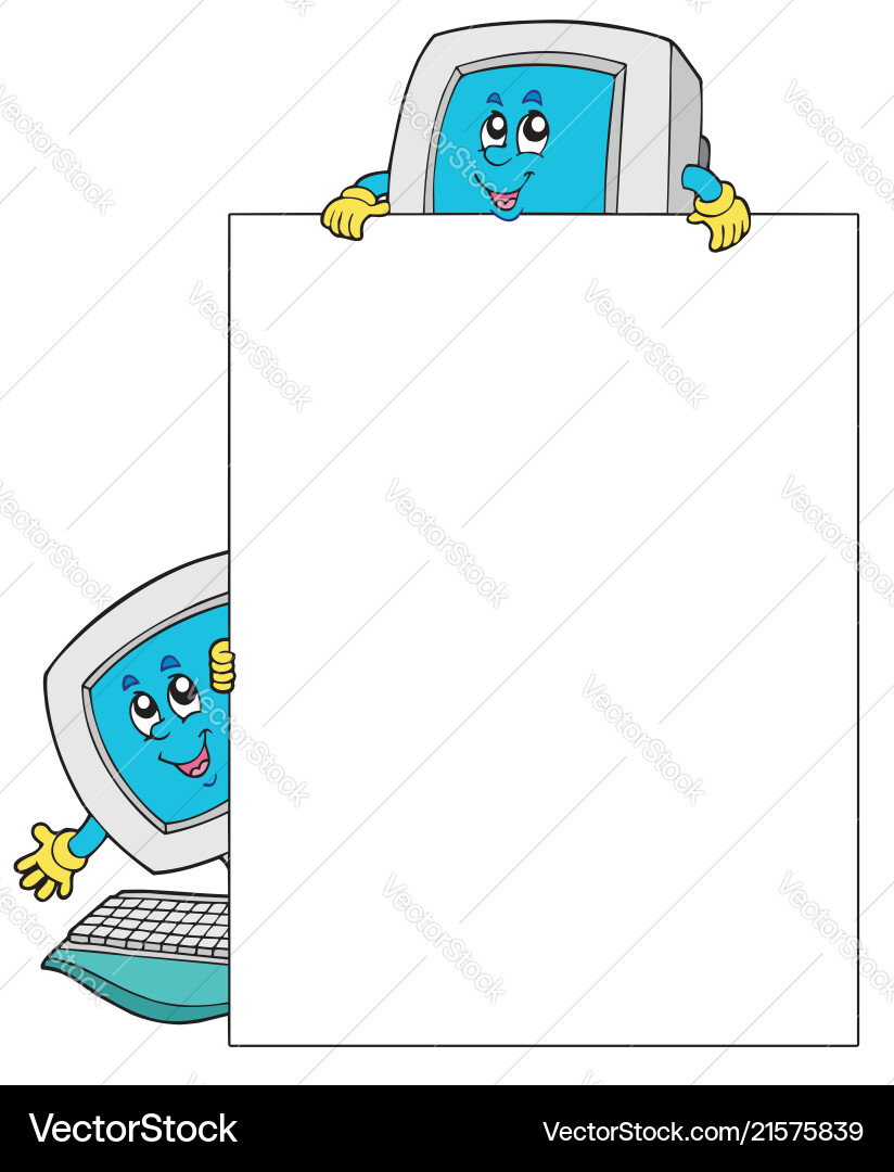 Blank frame with two computers Blank frame with two computers vector image