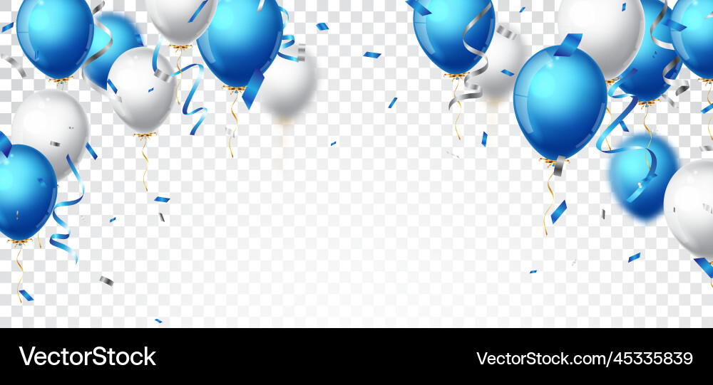 Blue Birthday Celebration Banner Vector Image