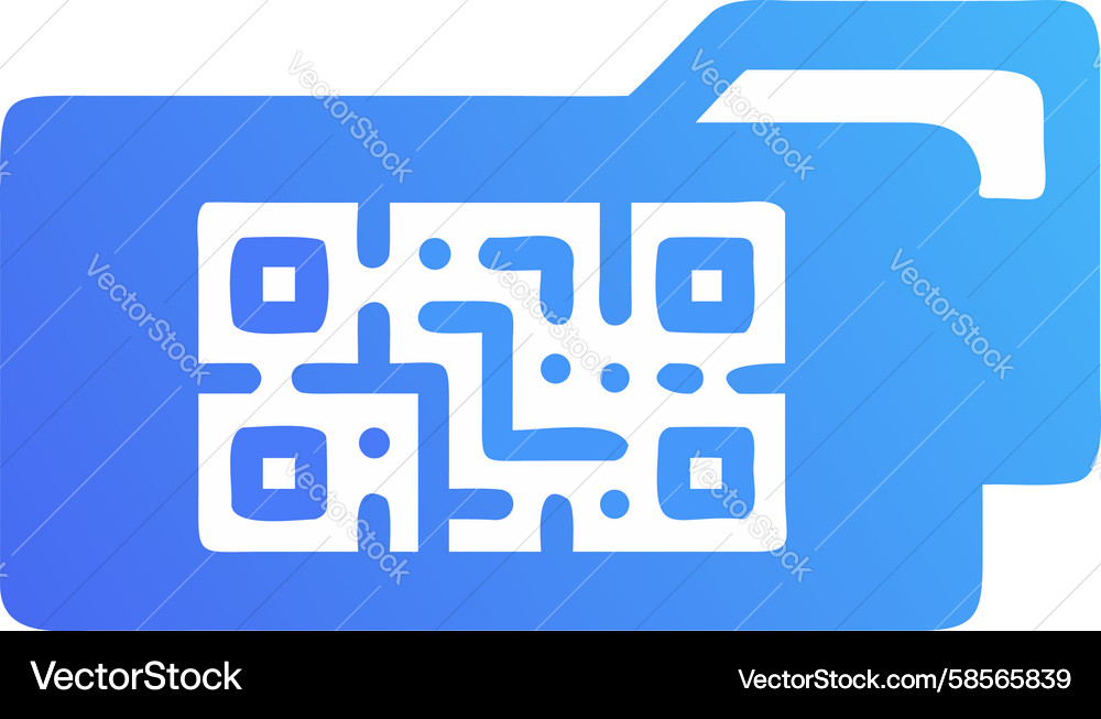 Digital Folder with QR Code Icon Vector Image