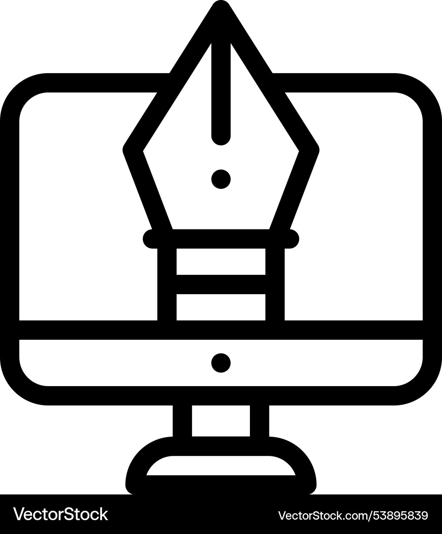 Graphic design icon thin linear style Graphic design icon thin linear style vector image