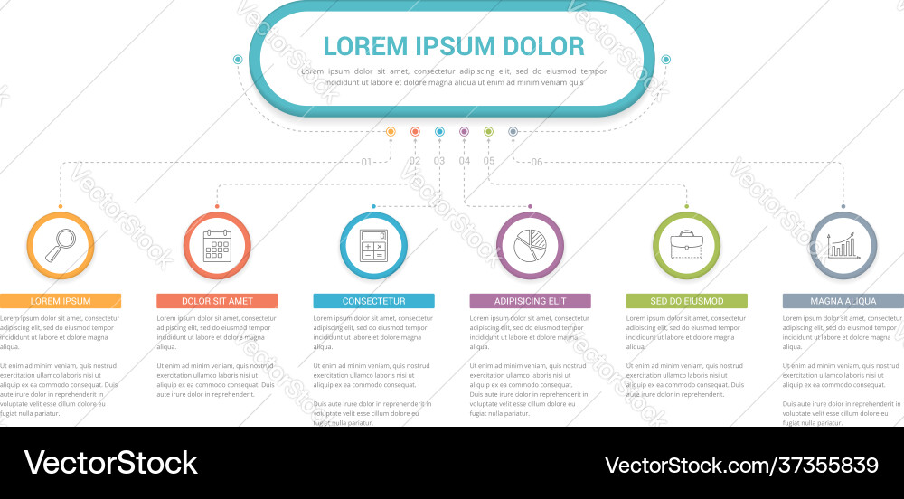 Infographic template with 6 steps Vector Image