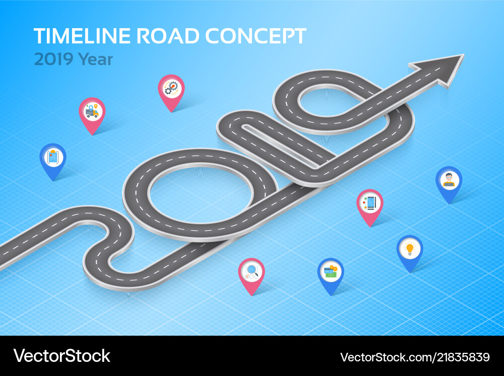 Isometric navigation map infographic timeline Isometric navigation map infographic timeline vector image