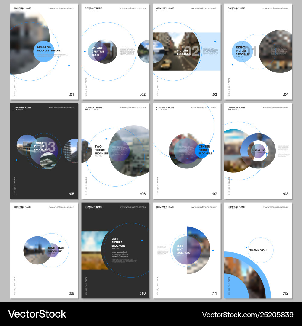 Minimal brochure templates with circle elements vector image
