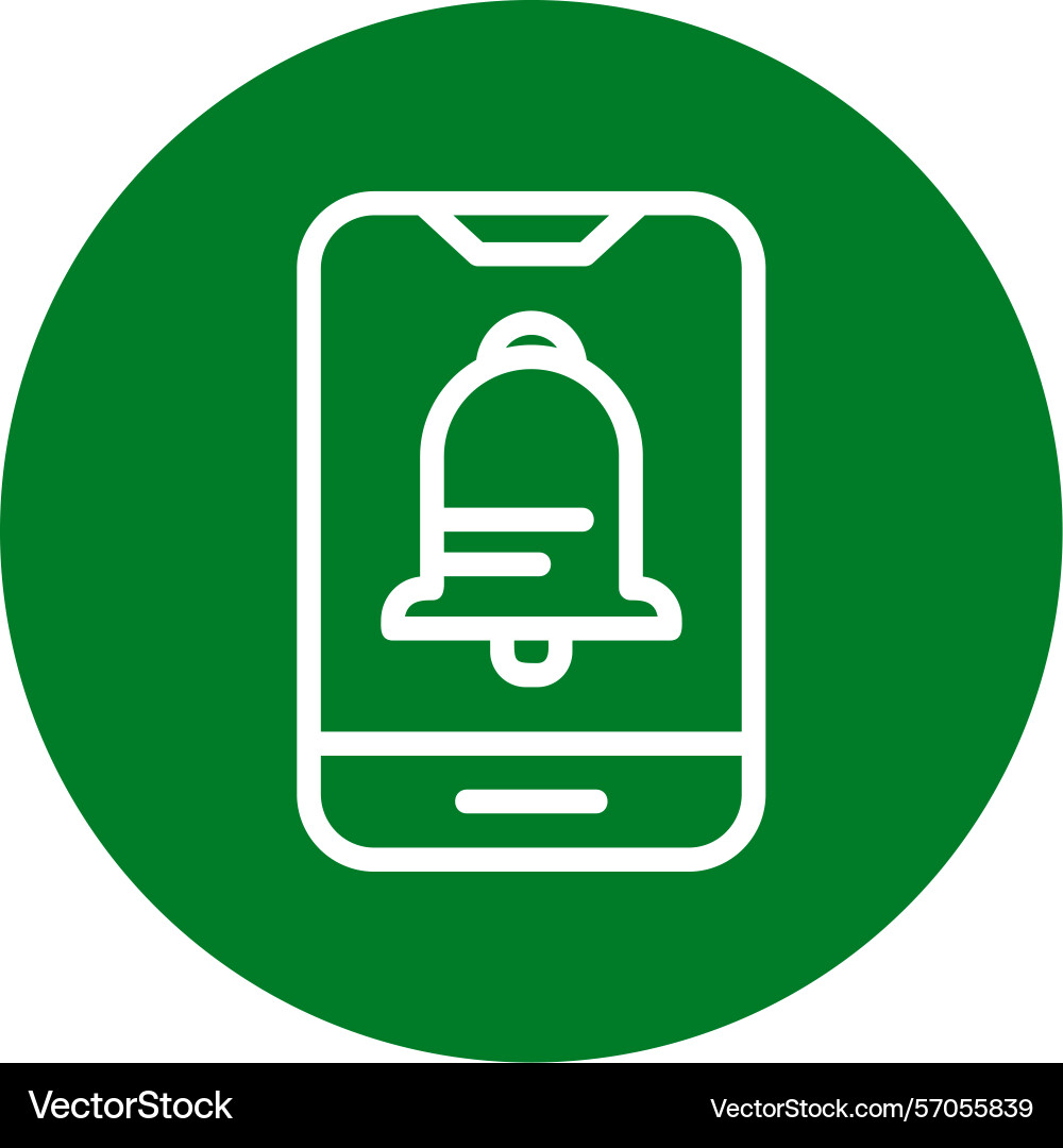 Push notification line circle style icon design Vector Image