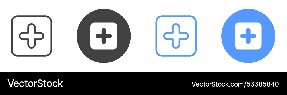 Add icon flat line symbol set vector image
