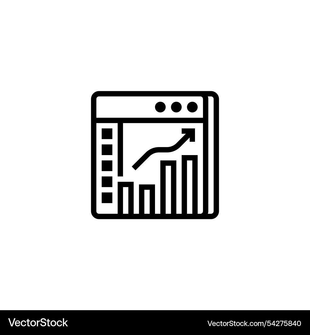 Analytics dashboard line icon linear style sign Analytics dashboard line icon linear style sign vector image