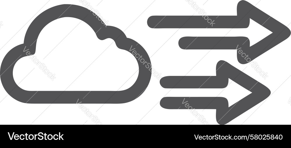 Cloud to Arrows Processing Icon Vector Image