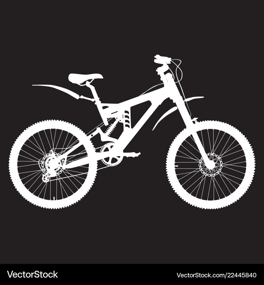 Mountain bike silhouette Mountain bike silhouette vector image