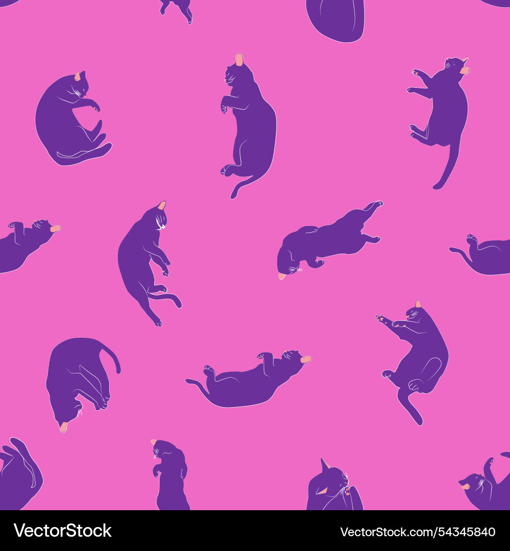 Mystical seamless pattern of cats in boho style Mystical seamless pattern of cats in boho style vector image