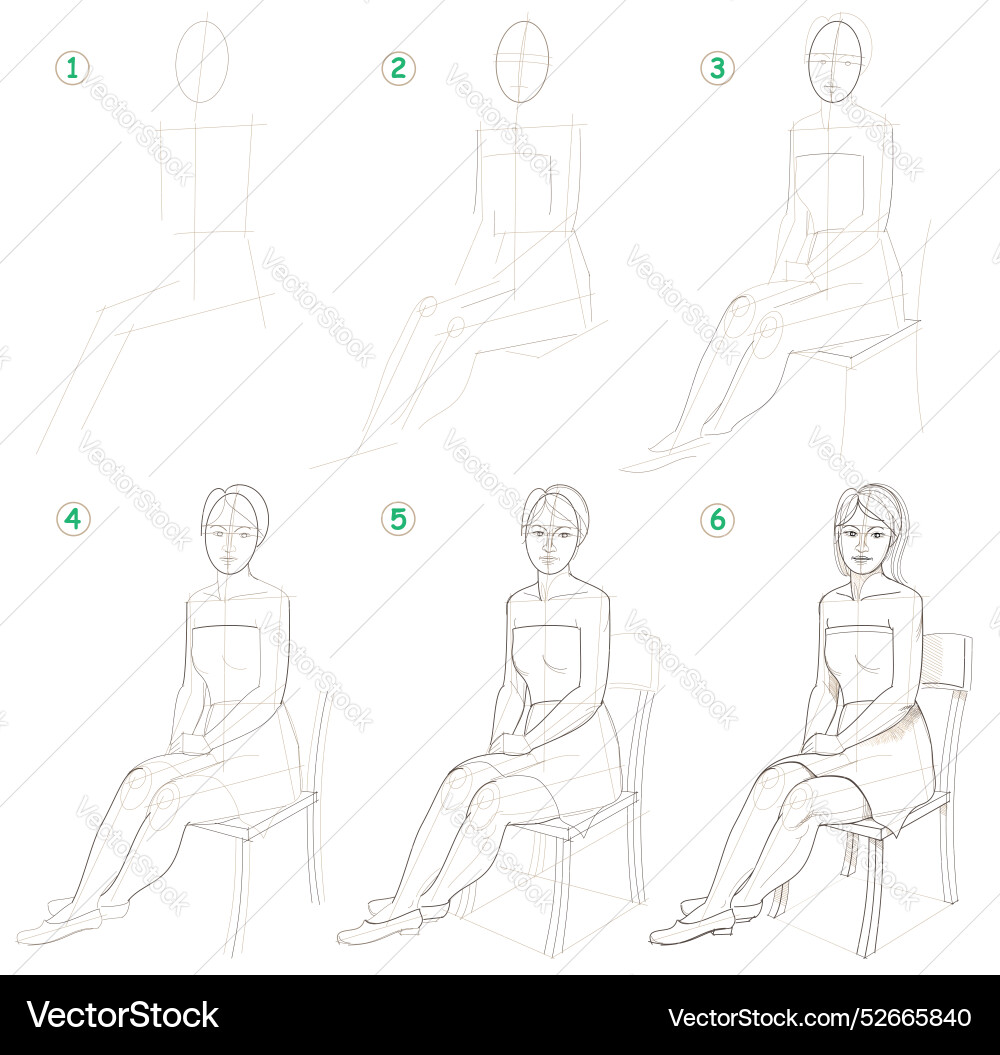 Page shows how to learn step by draw Page shows how to learn step by draw vector image