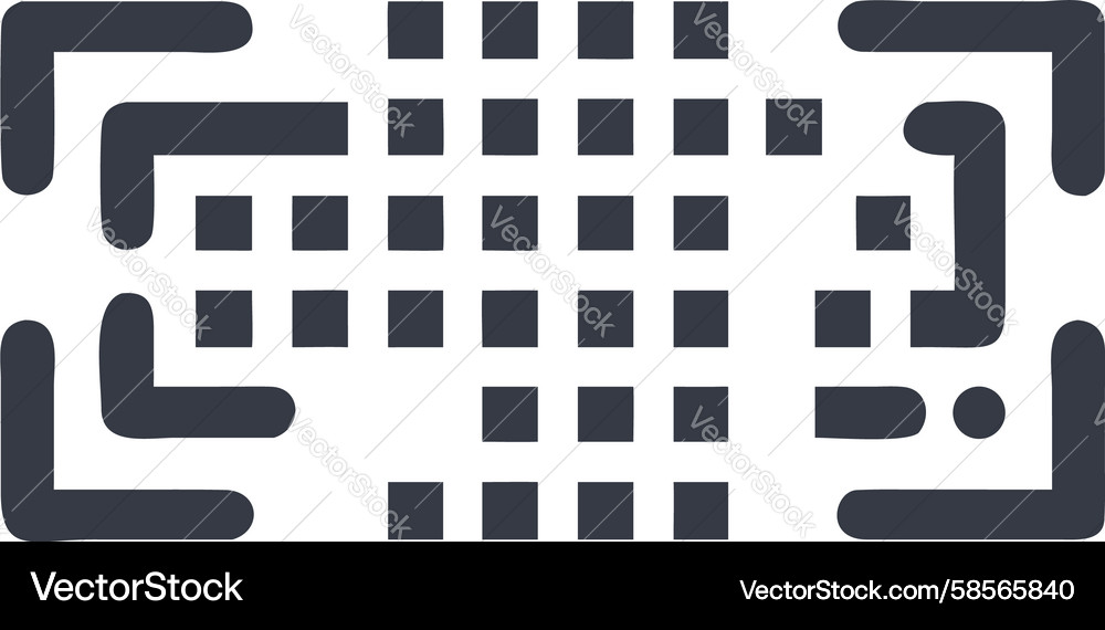 QR Code Scanner Grid Interface Vector Image