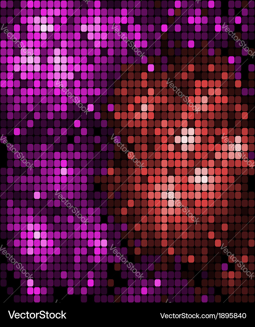Red and Purple Mosaic Tile Pattern Vector Image