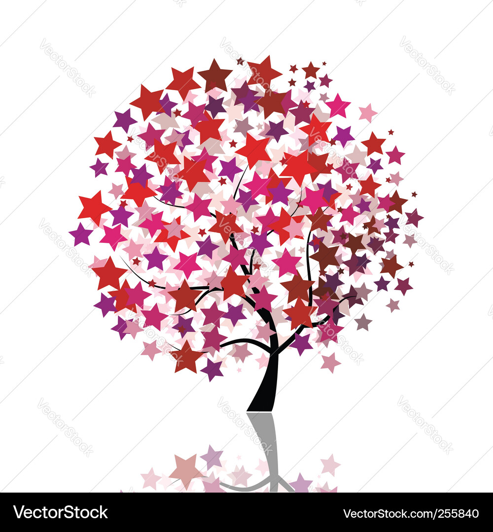 Starry tree fantasy Vector Image