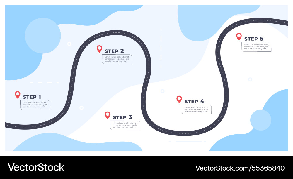 Timeline with execution points chronology Timeline with execution points chronology vector image