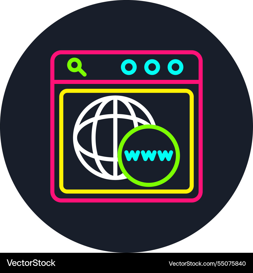 Webpage line multi color icon Vector Image