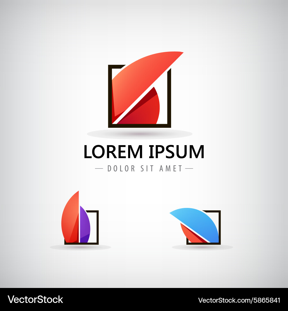 Abstract 3d Logo Icons Set Royalty Free Vector Image Abstract 3d Logo Icons Set Royalty Free Vector Image