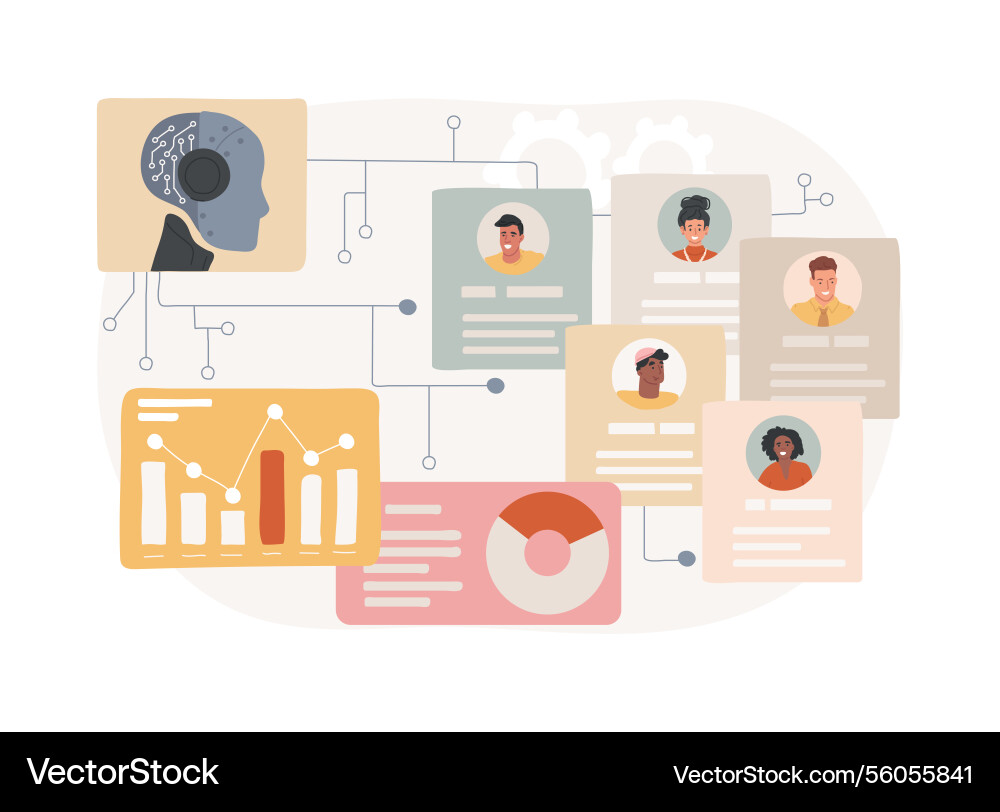 Ai-analyzed user behavior abstract concept Ai-analyzed user behavior abstract concept vector image