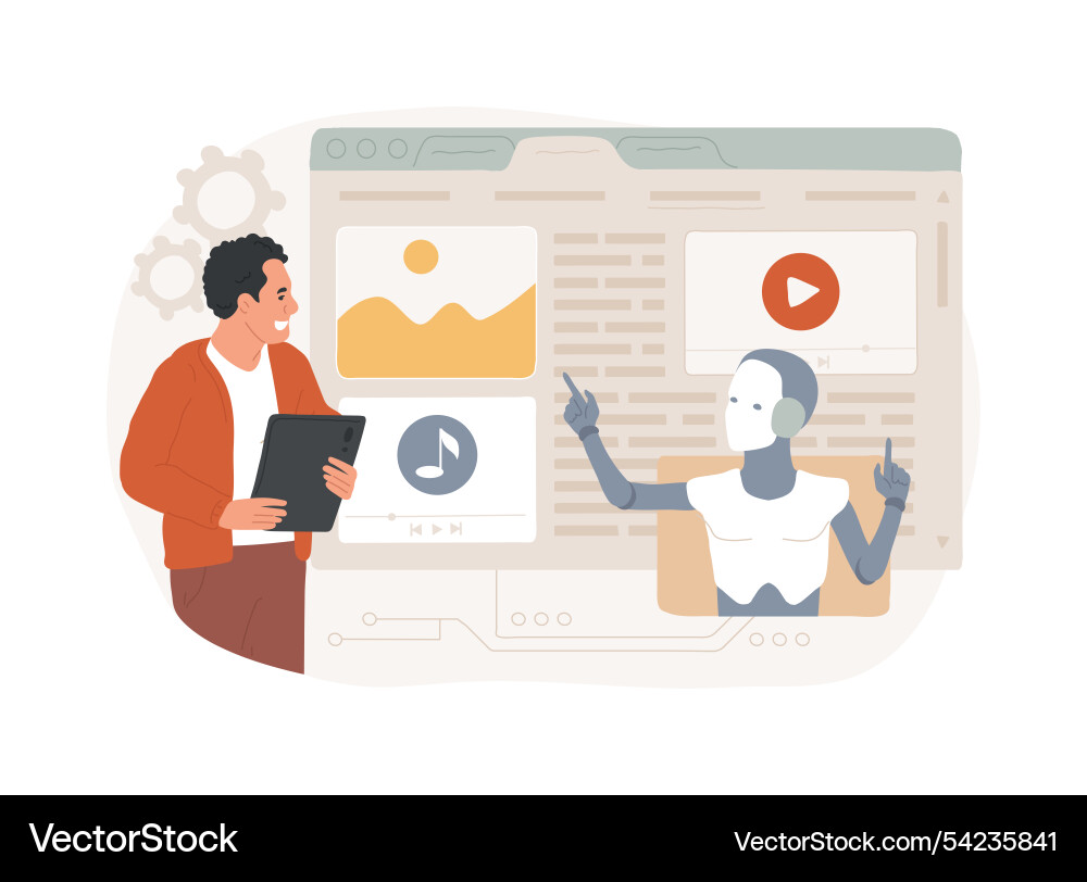 Ai-powered content creation abstract concept Ai-powered content creation abstract concept vector image